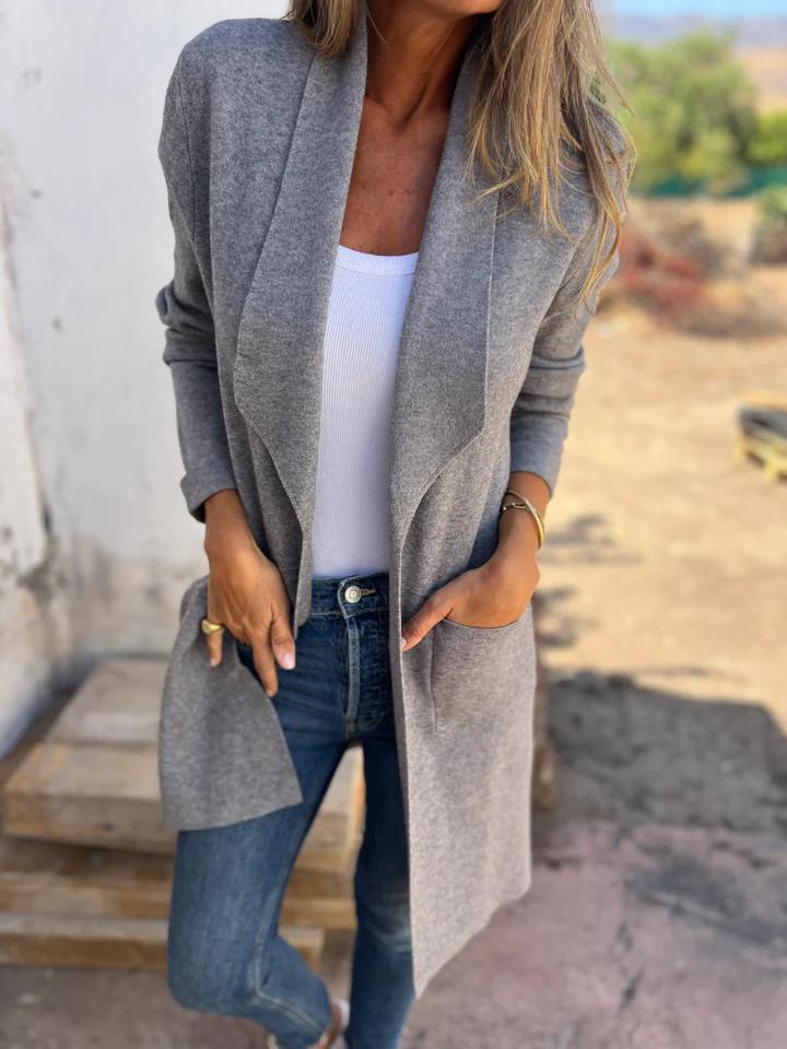 Willow | Longline Cardigan with Shawl Collar Detail