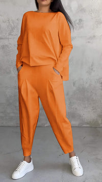 Nora™ | Women's 2 Piece Lounge Set Long Sleeve Top and Pants