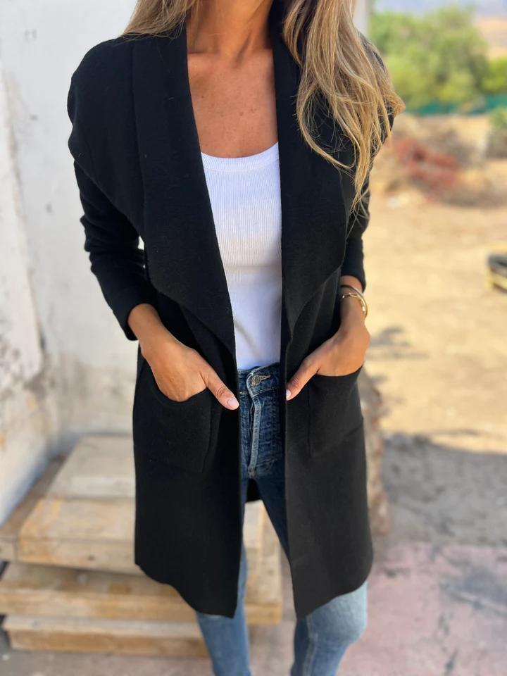 Willow | Longline Cardigan with Shawl Collar Detail