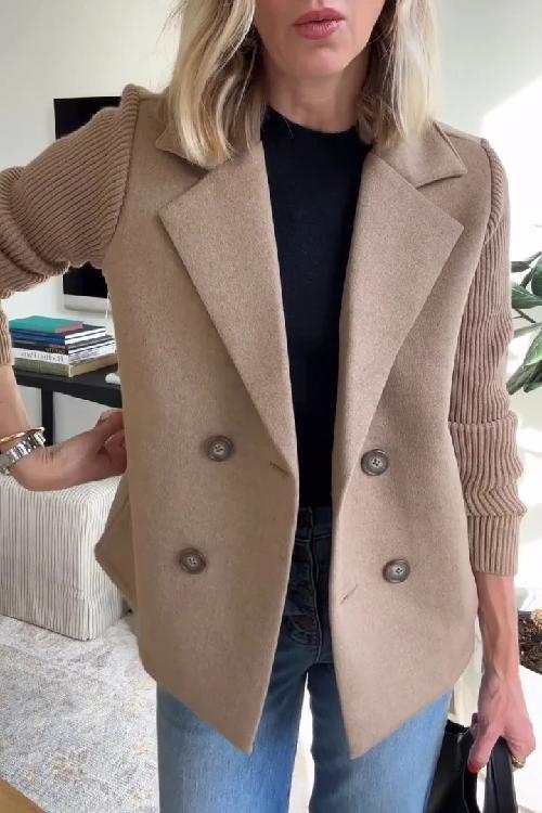 Nova | Fitted Blazer with Ribbed Sleeve Detail