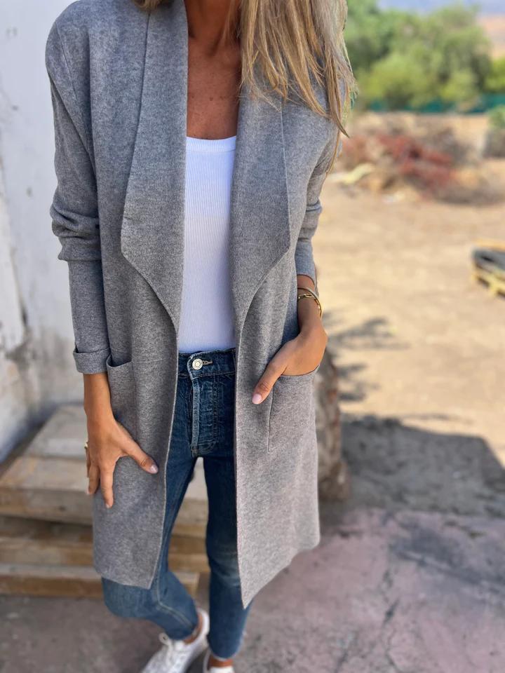 Willow | Longline Cardigan with Shawl Collar Detail