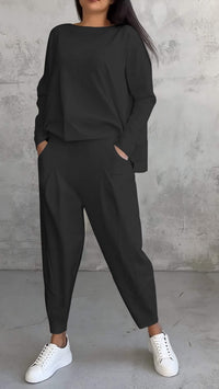 Nora™ | Women's 2 Piece Lounge Set Long Sleeve Top and Pants