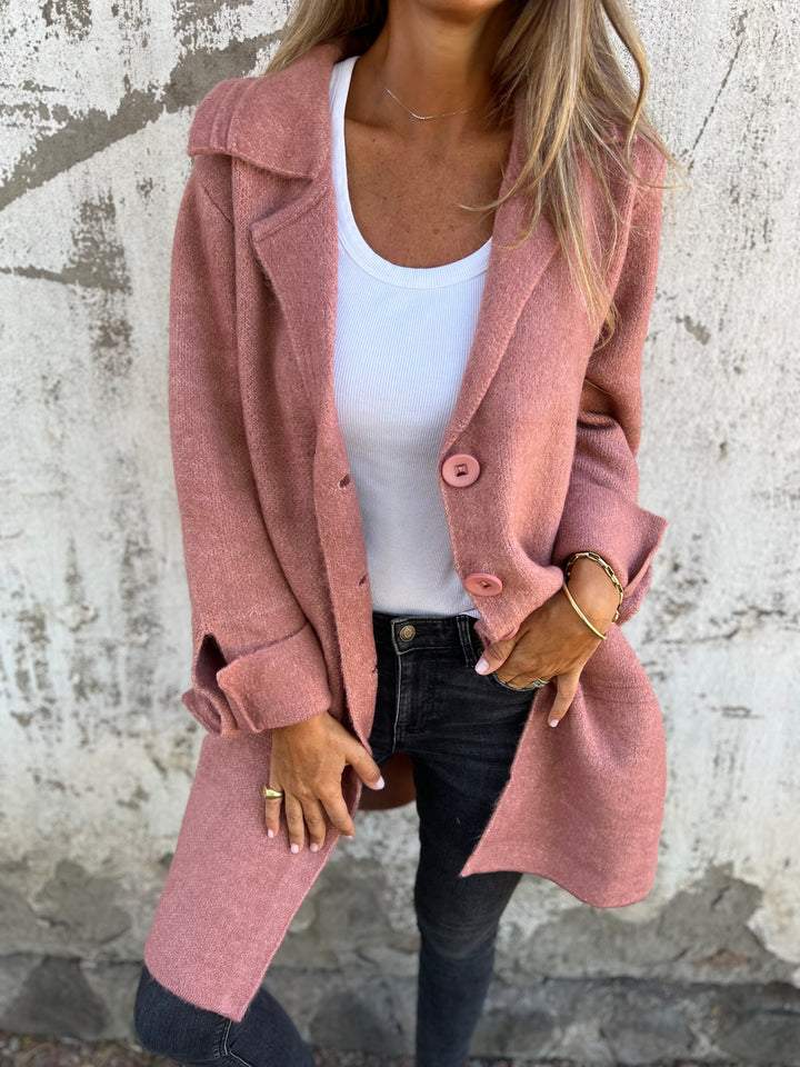 Marlow | Wool Cardigan with Collared Button Front