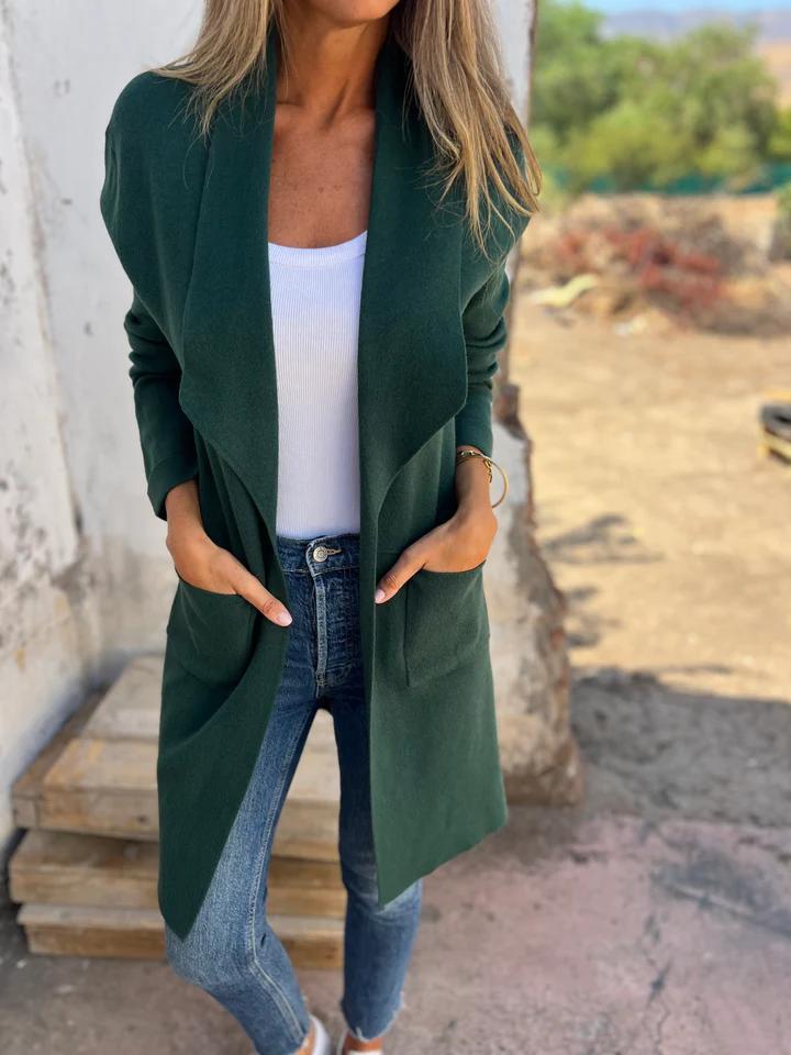 Willow | Longline Cardigan with Shawl Collar Detail