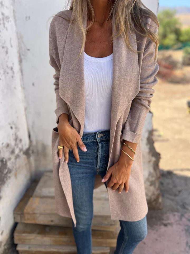 Willow | Longline Cardigan with Shawl Collar Detail