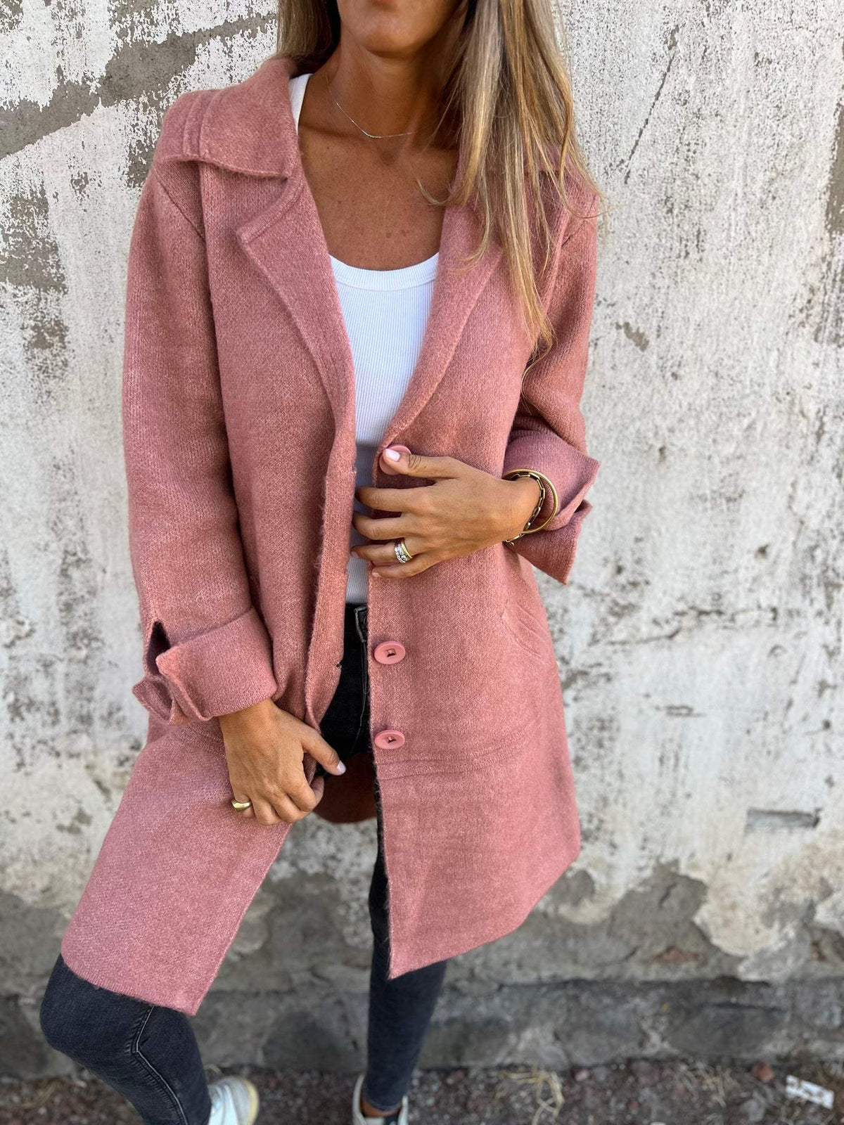 Marlow | Wool Cardigan with Collared Button Front