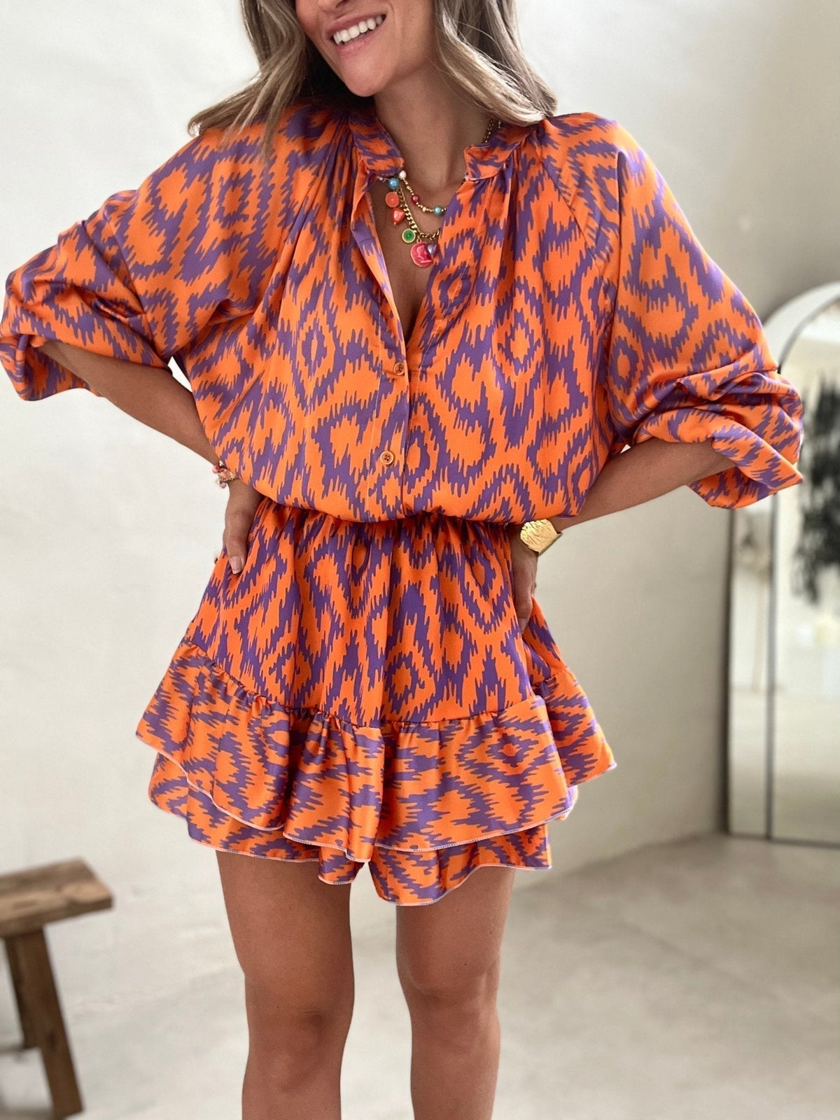 Eleanor - Flowy Ruffle Mini Dress for Every Occasion