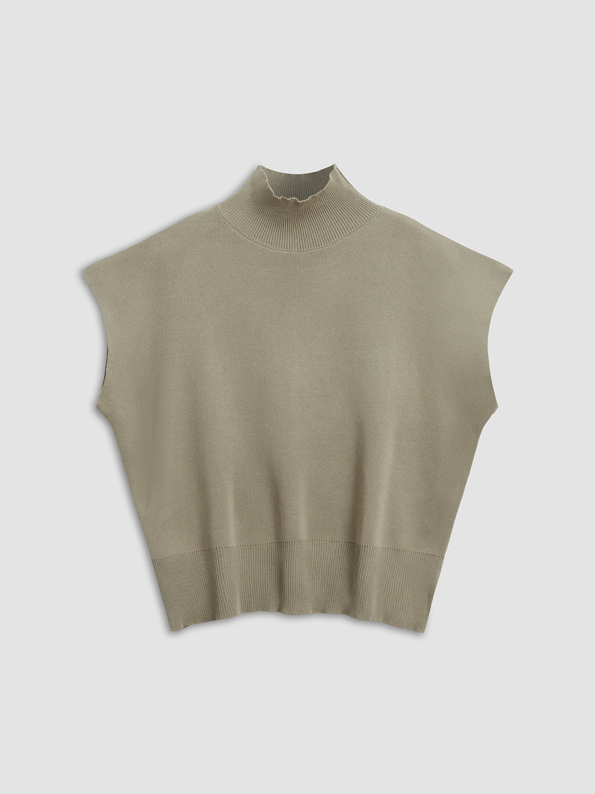 Noira™ | Women's Mock Neck Sleeveless Top Padded Shoulder Vest
