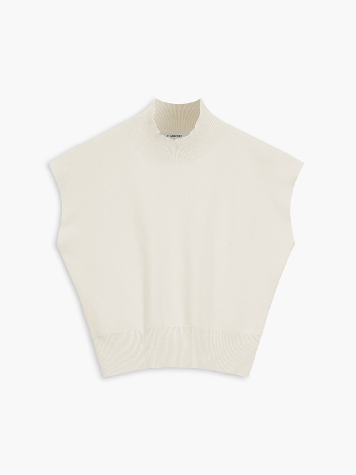 Noira™ | Women's Mock Neck Sleeveless Top Padded Shoulder Vest