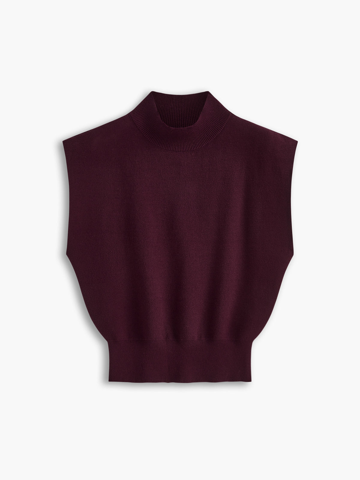 Noira™ | Women's Mock Neck Sleeveless Top Padded Shoulder Vest