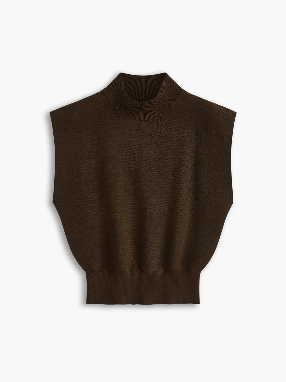Noira™ | Women's Mock Neck Sleeveless Top Padded Shoulder Vest