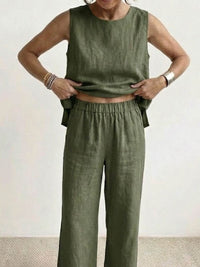 Olivia™ | Women's Sleeveless Tank Top and Wide-Leg Pants Set