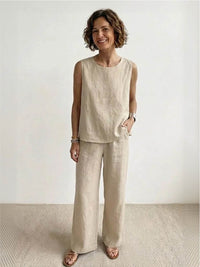 Olivia™ | Women's Sleeveless Tank Top and Wide-Leg Pants Set