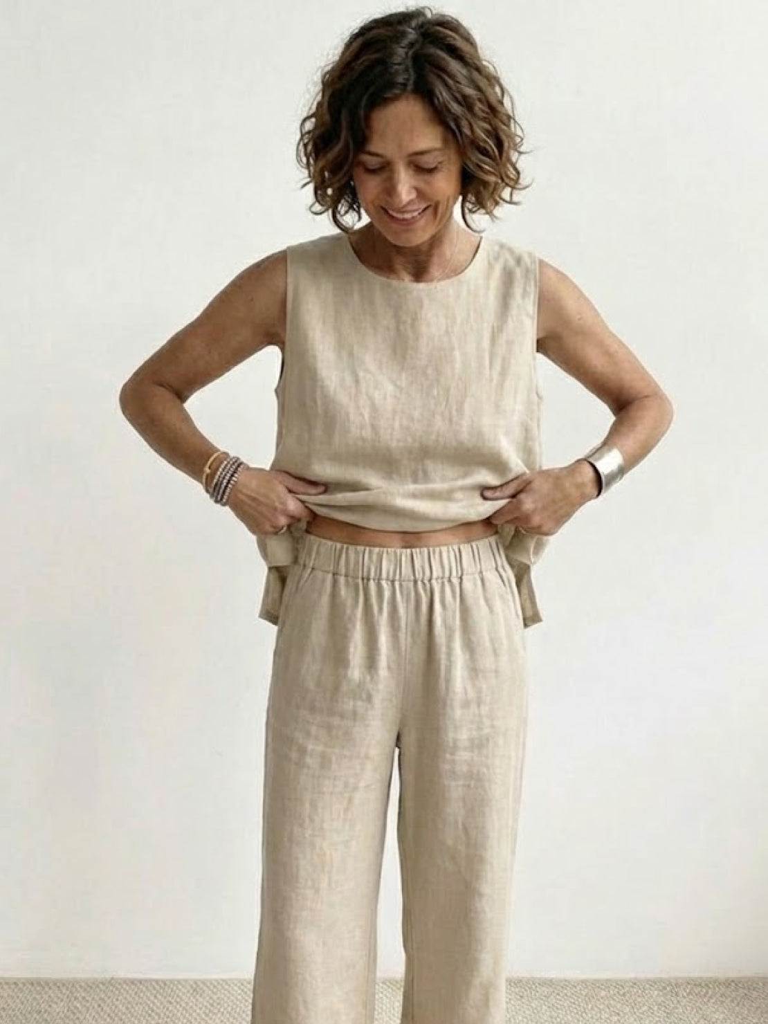 Olivia™ | Women's Sleeveless Tank Top and Wide-Leg Pants Set