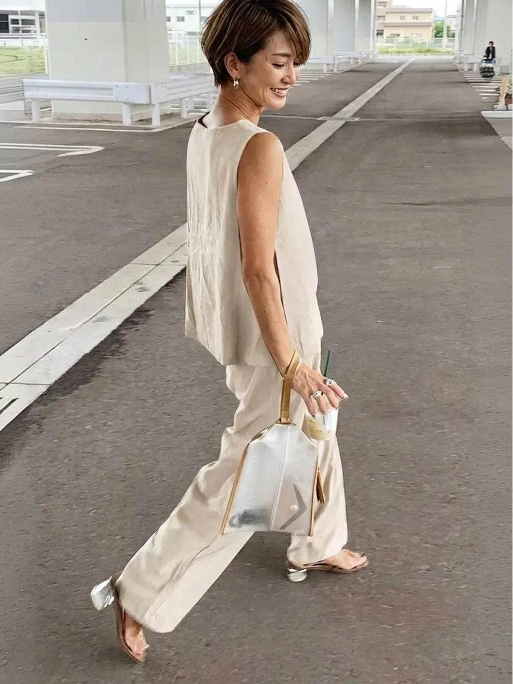 Olivia™ | Women's Sleeveless Tank Top and Wide-Leg Pants Set