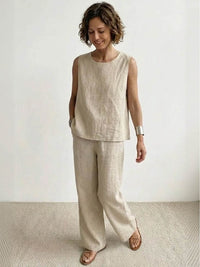 Olivia™ | Women's Sleeveless Tank Top and Wide-Leg Pants Set