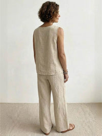 Olivia™ | Women's Sleeveless Tank Top and Wide-Leg Pants Set