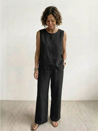 Olivia™ | Women's Sleeveless Tank Top and Wide-Leg Pants Set