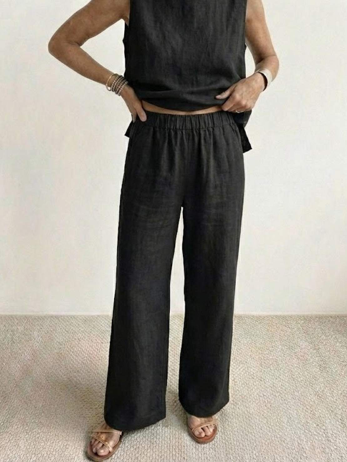 Olivia™ | Women's Sleeveless Tank Top and Wide-Leg Pants Set