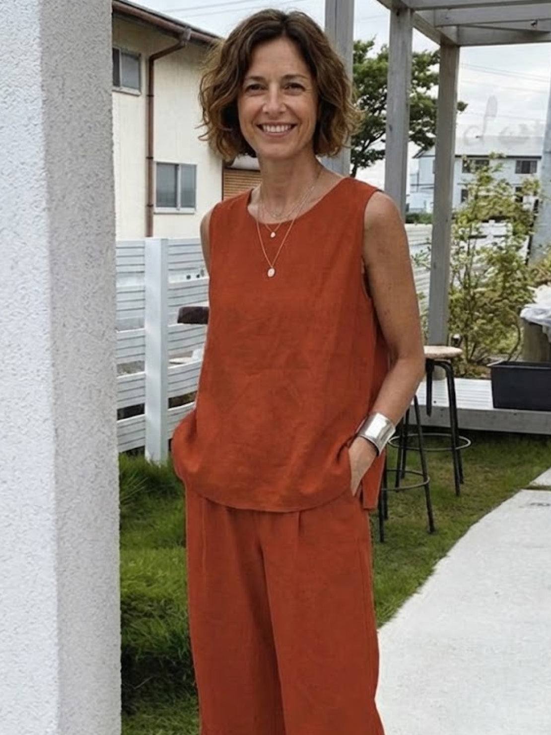 Olivia™ | Women's Sleeveless Tank Top and Wide-Leg Pants Set
