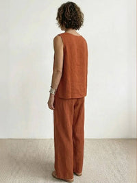 Olivia™ | Women's Sleeveless Tank Top and Wide-Leg Pants Set