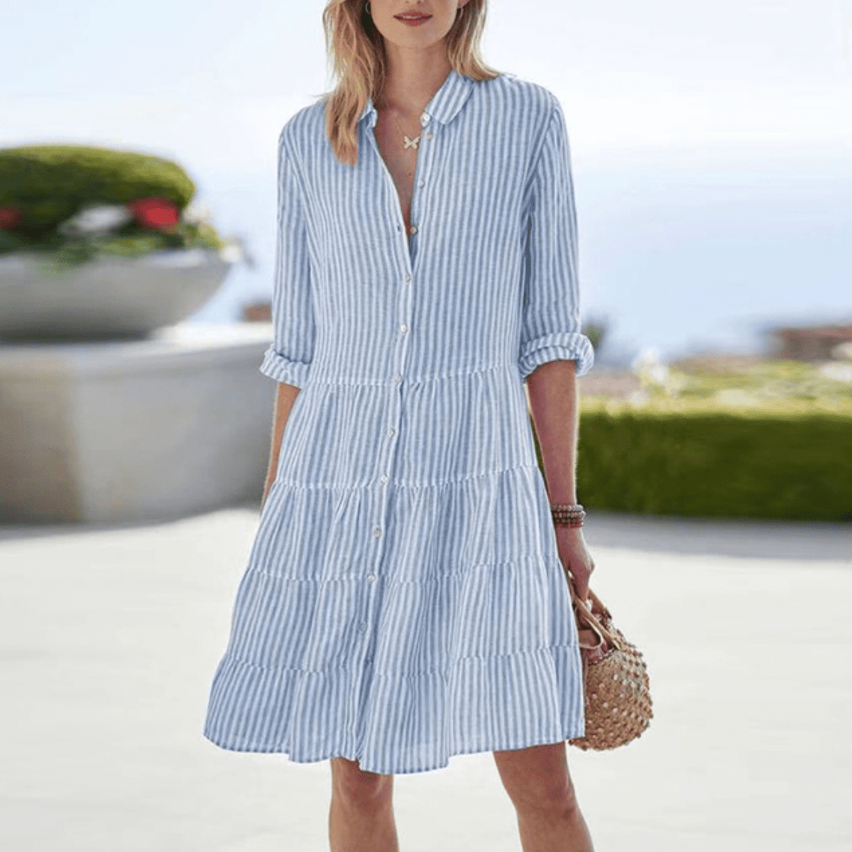 Style200™ | Chic Striped Dress for Summer Outings