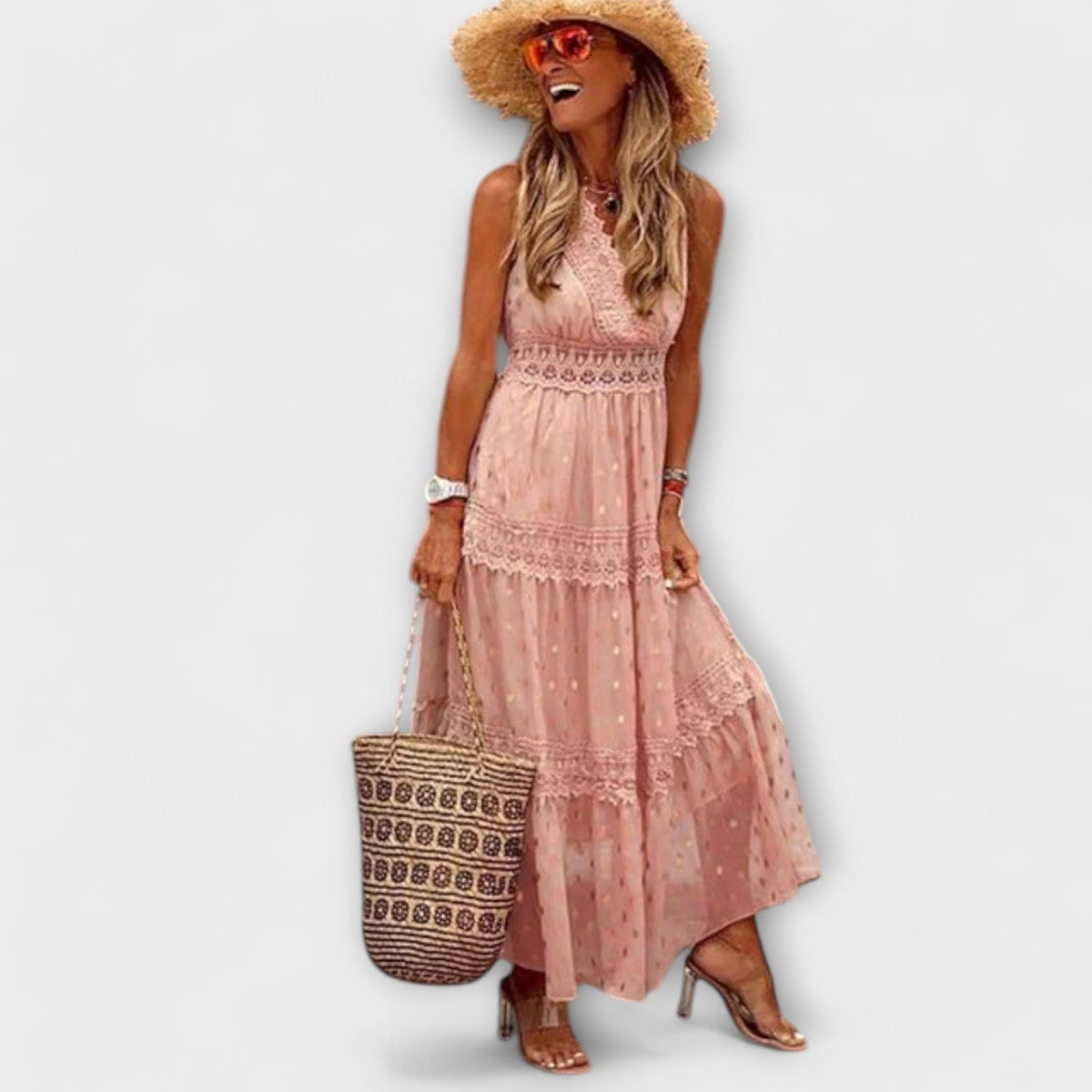 Style200™ | Boho Lace Maxi Dress for Festive Occasions