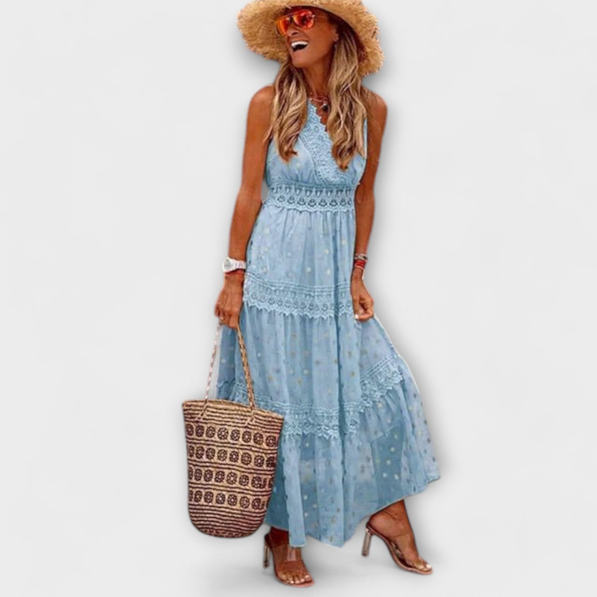 Style200™ | Boho Lace Maxi Dress for Festive Occasions