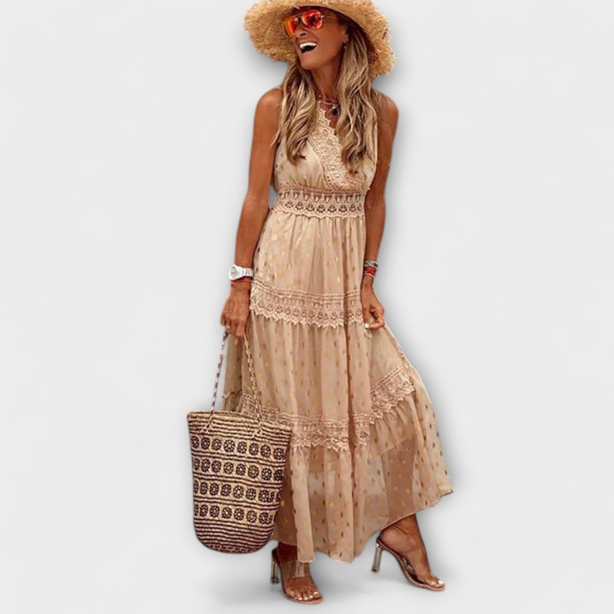 Style200™ | Boho Lace Maxi Dress for Festive Occasions