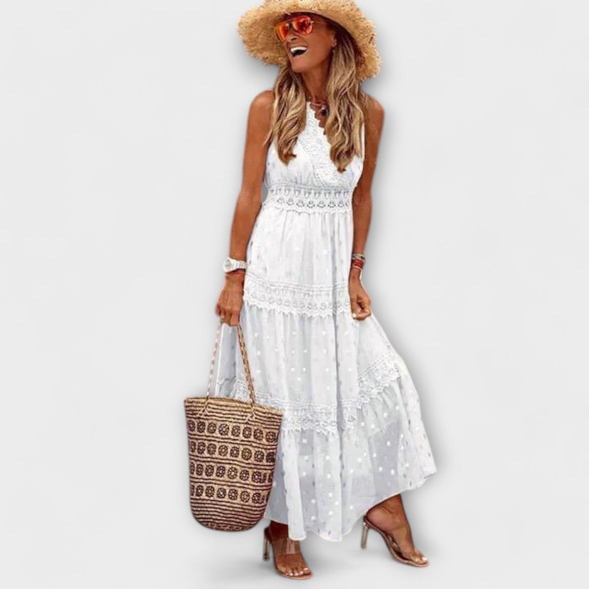 Style200™ | Boho Lace Maxi Dress for Festive Occasions