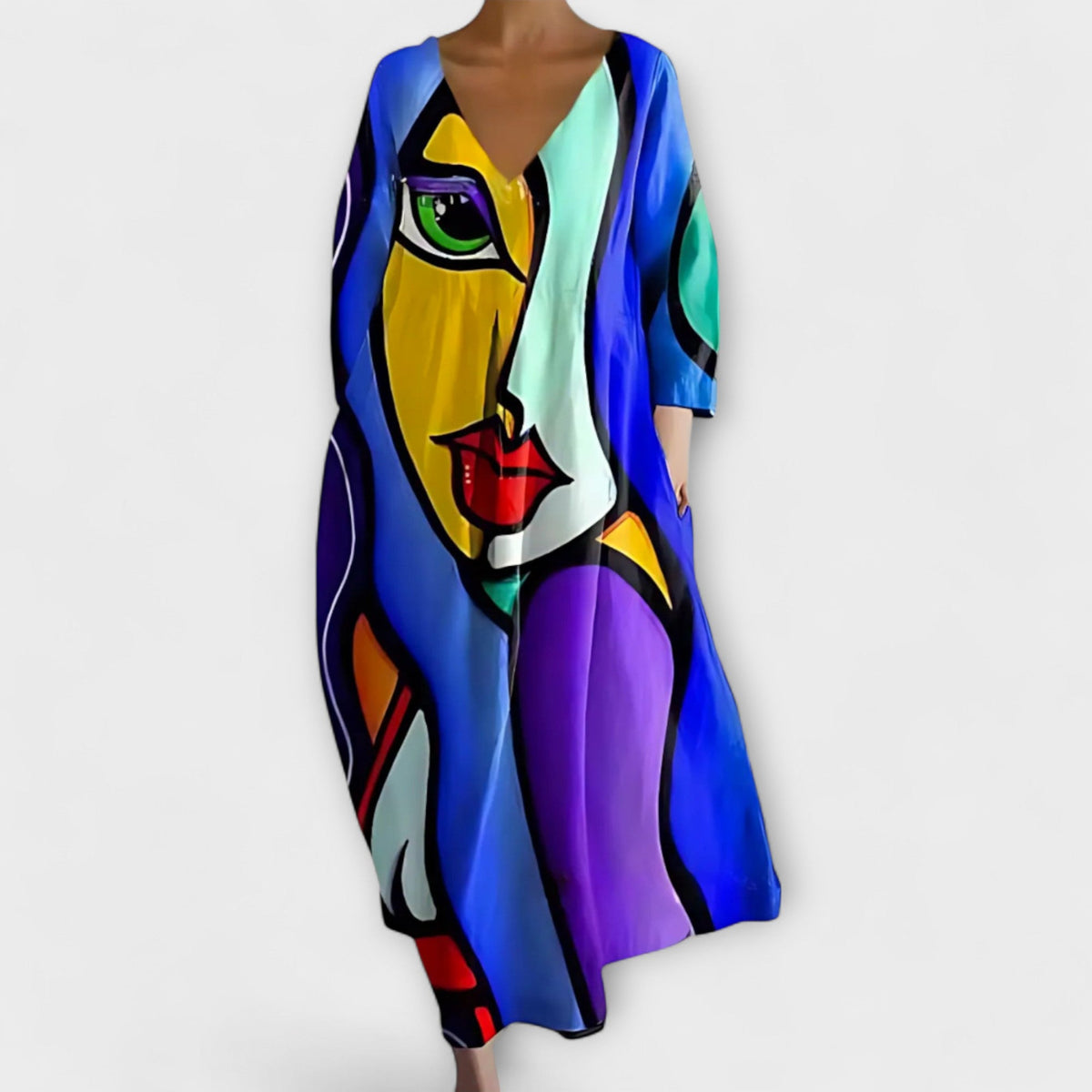 Style200™ | Vibrant V-Neck Maxi Dress for Every Occasion