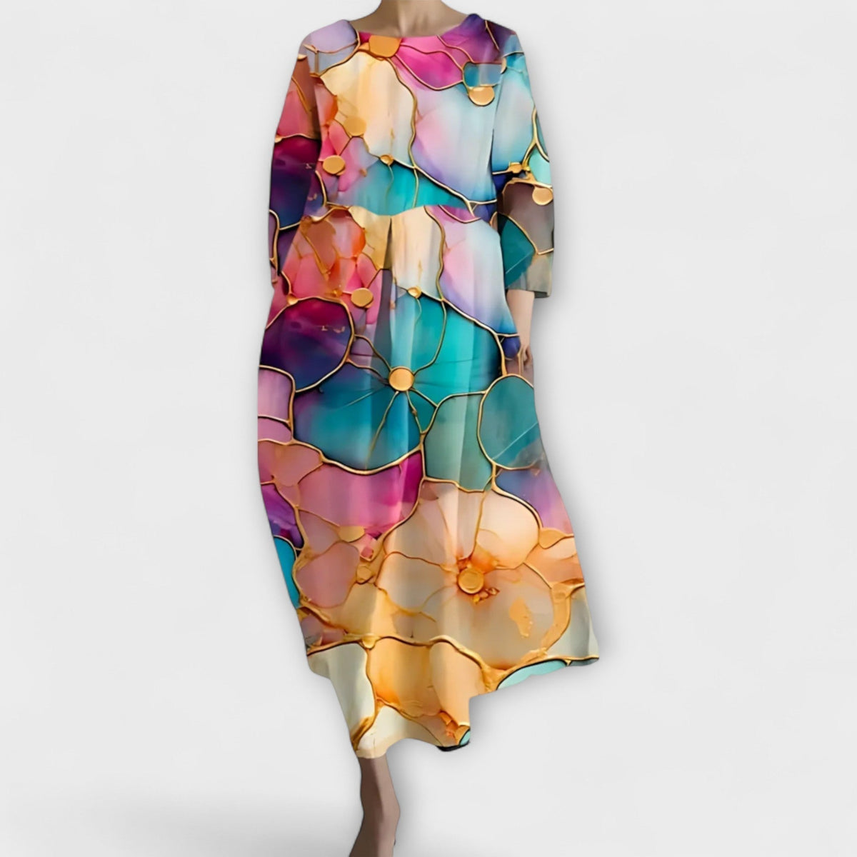 Style200™ | Vibrant V-Neck Maxi Dress for Every Occasion