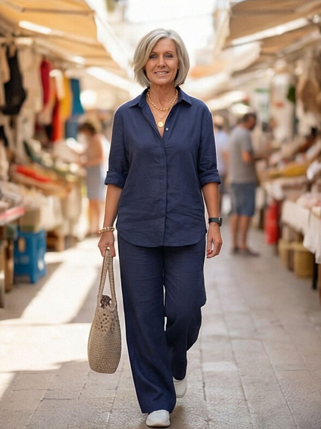 Vivian™ | Women's Casual Button-Down Shirt and Wide-Leg Pants Set
