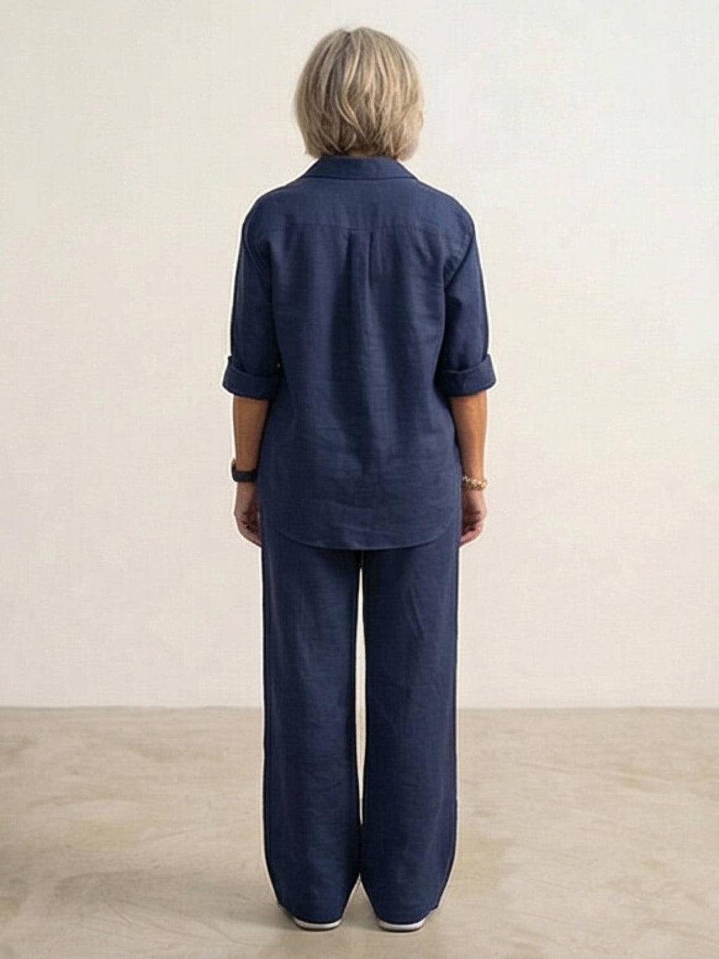 Vivian™ | Women's Casual Button-Down Shirt and Wide-Leg Pants Set