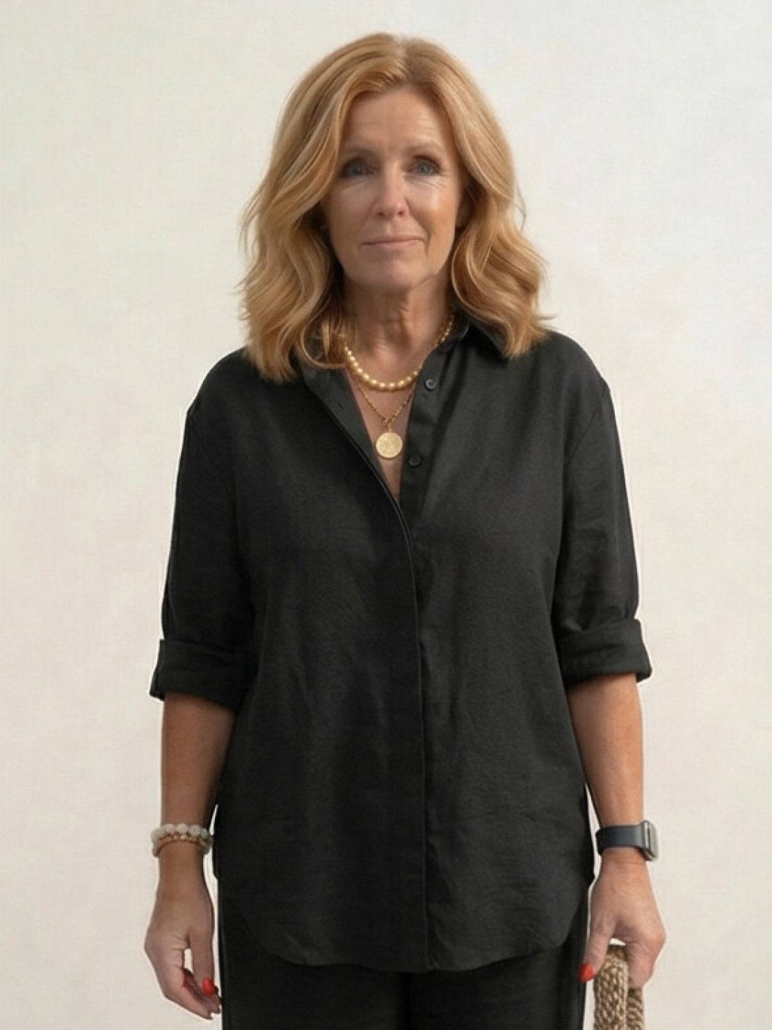 Vivian™ | Women's Casual Button-Down Shirt and Wide-Leg Pants Set