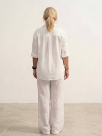Vivian™ | Women's Casual Button-Down Shirt and Wide-Leg Pants Set