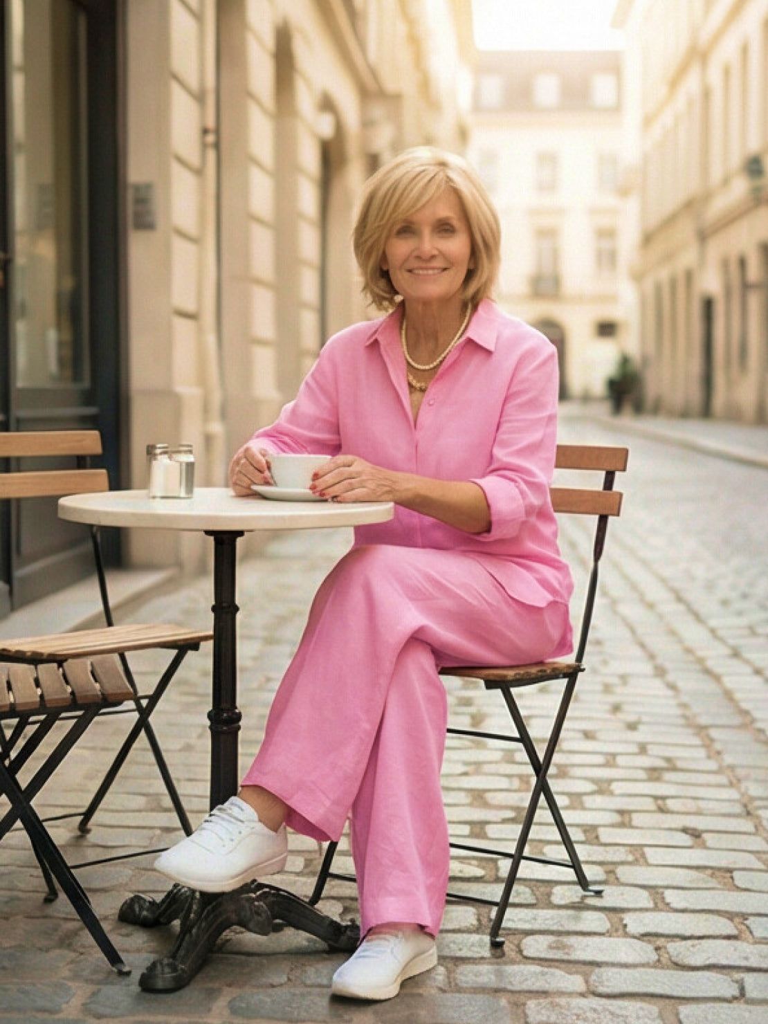 Vivian™ | Women's Casual Button-Down Shirt and Wide-Leg Pants Set