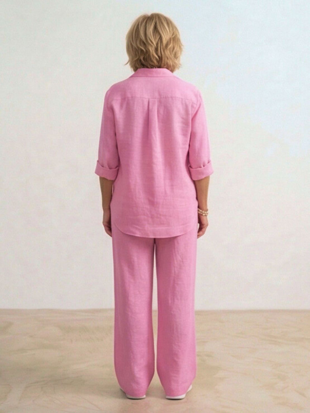 Vivian™ | Women's Casual Button-Down Shirt and Wide-Leg Pants Set