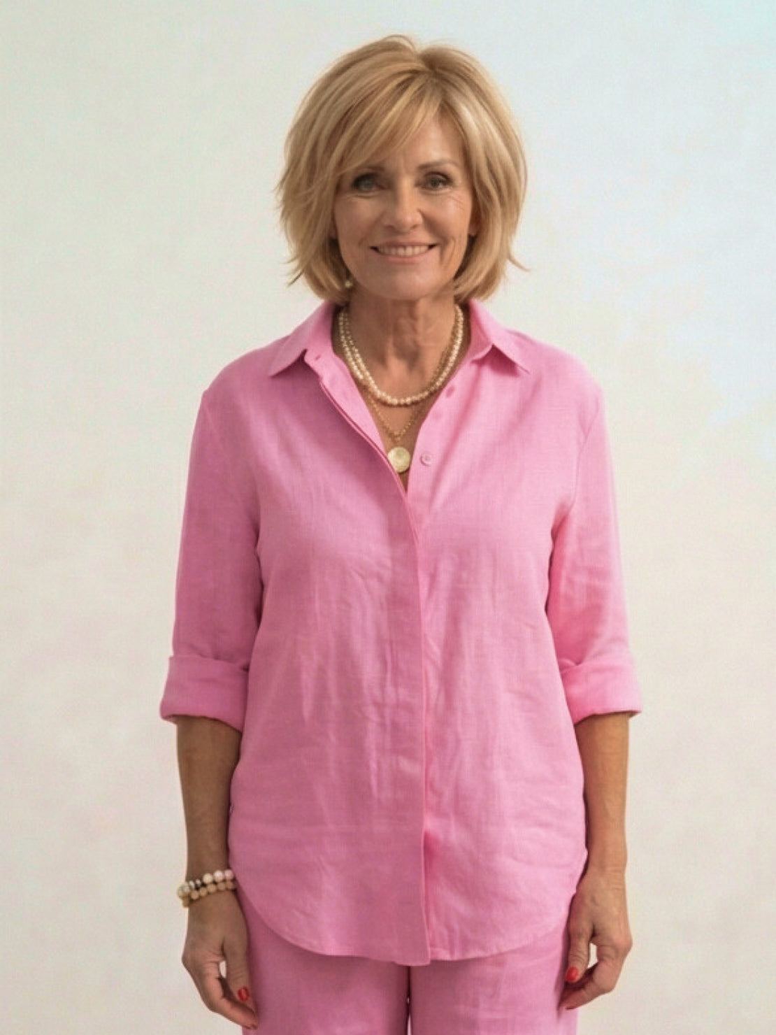 Vivian™ | Women's Casual Button-Down Shirt and Wide-Leg Pants Set