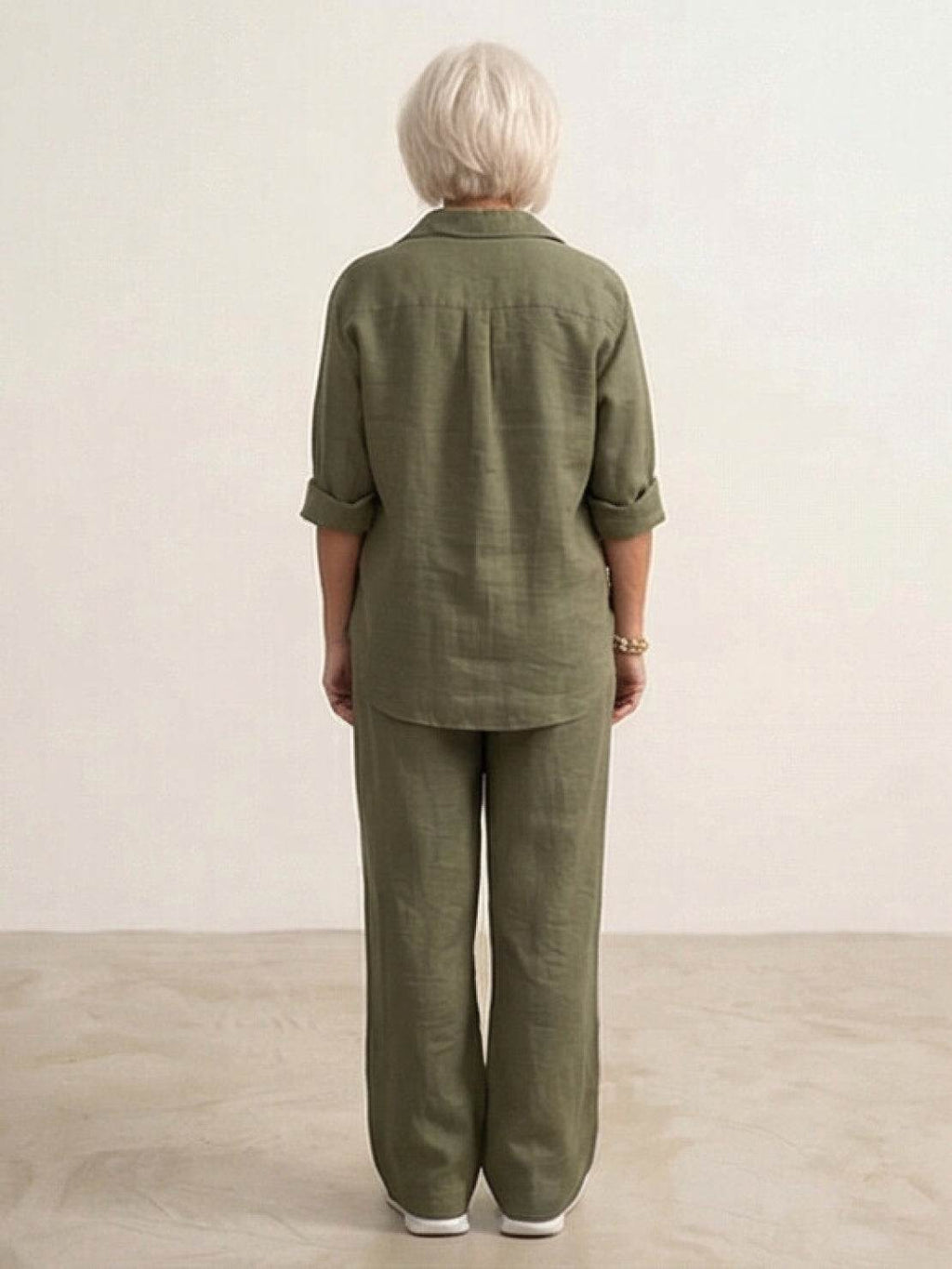 Vivian™ | Women's Casual Button-Down Shirt and Wide-Leg Pants Set