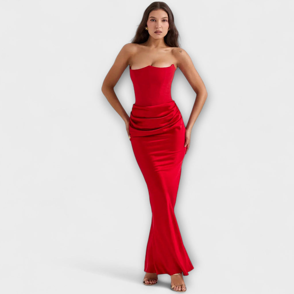 Style200™ | Chic Satin Maxi Dress for Evening Wear