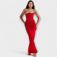 Style200™ | Chic Satin Maxi Dress for Evening Wear