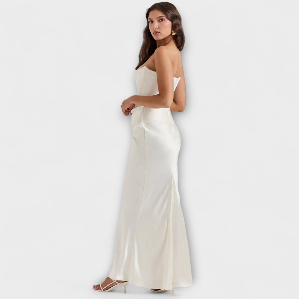 Style200™ | Chic Satin Maxi Dress for Evening Wear