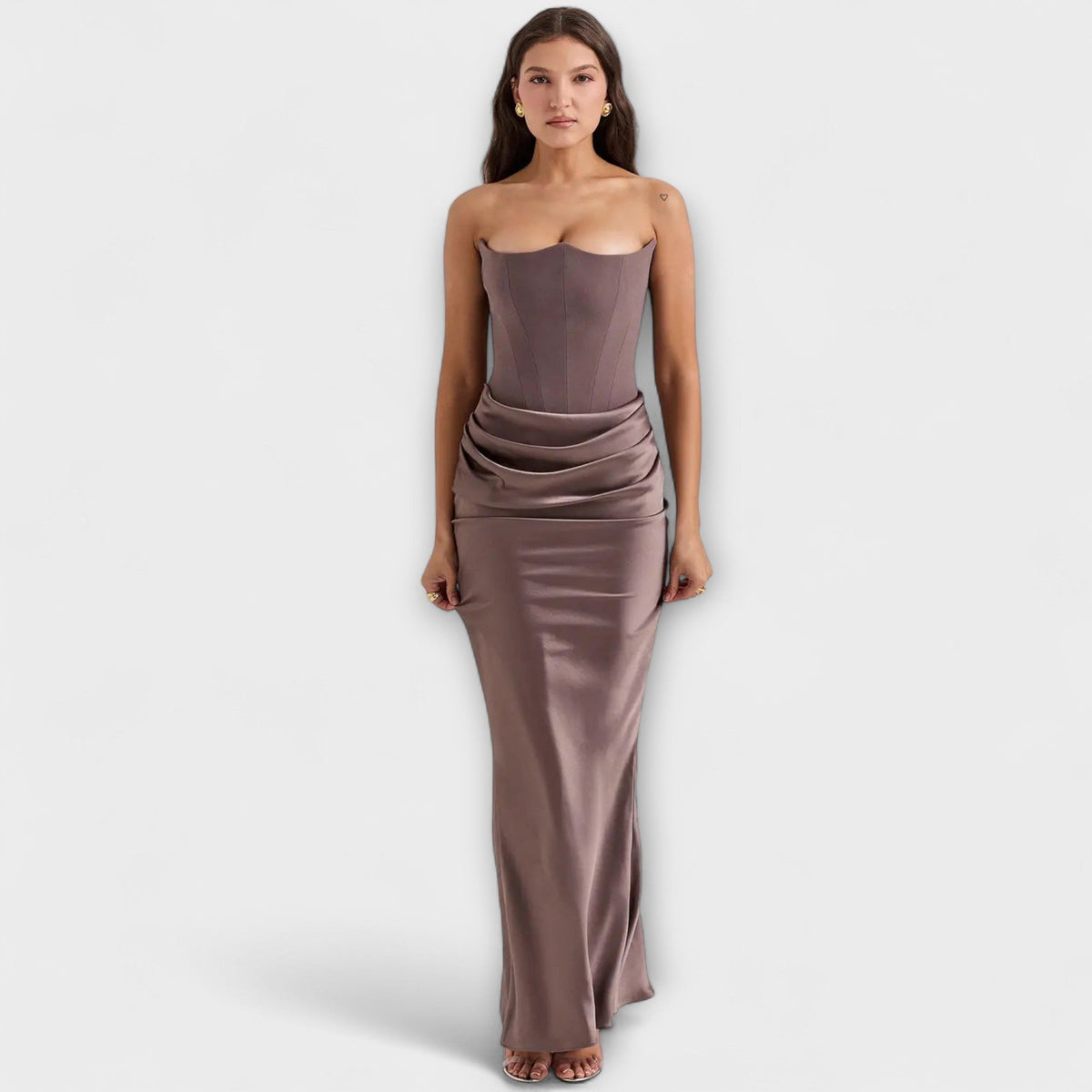 Style200™ | Chic Satin Maxi Dress for Evening Wear