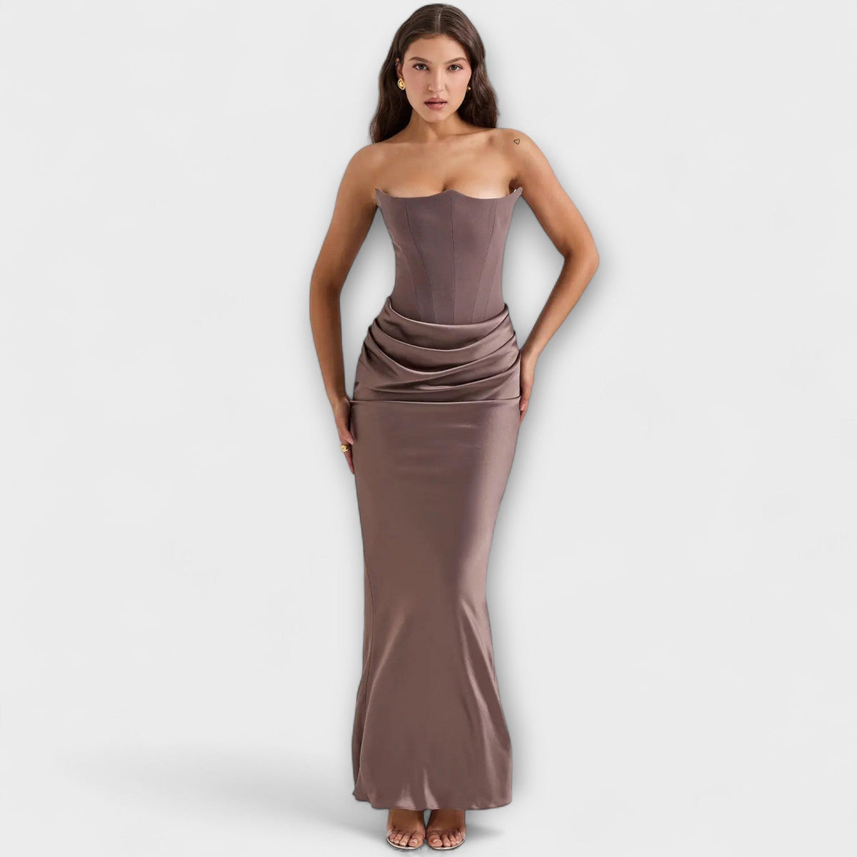 Style200™ | Chic Satin Maxi Dress for Evening Wear