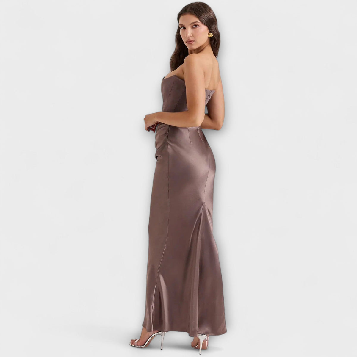 Style200™ | Chic Satin Maxi Dress for Evening Wear