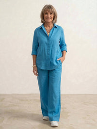 Vivian™ | Women's Casual Button-Down Shirt and Wide-Leg Pants Set