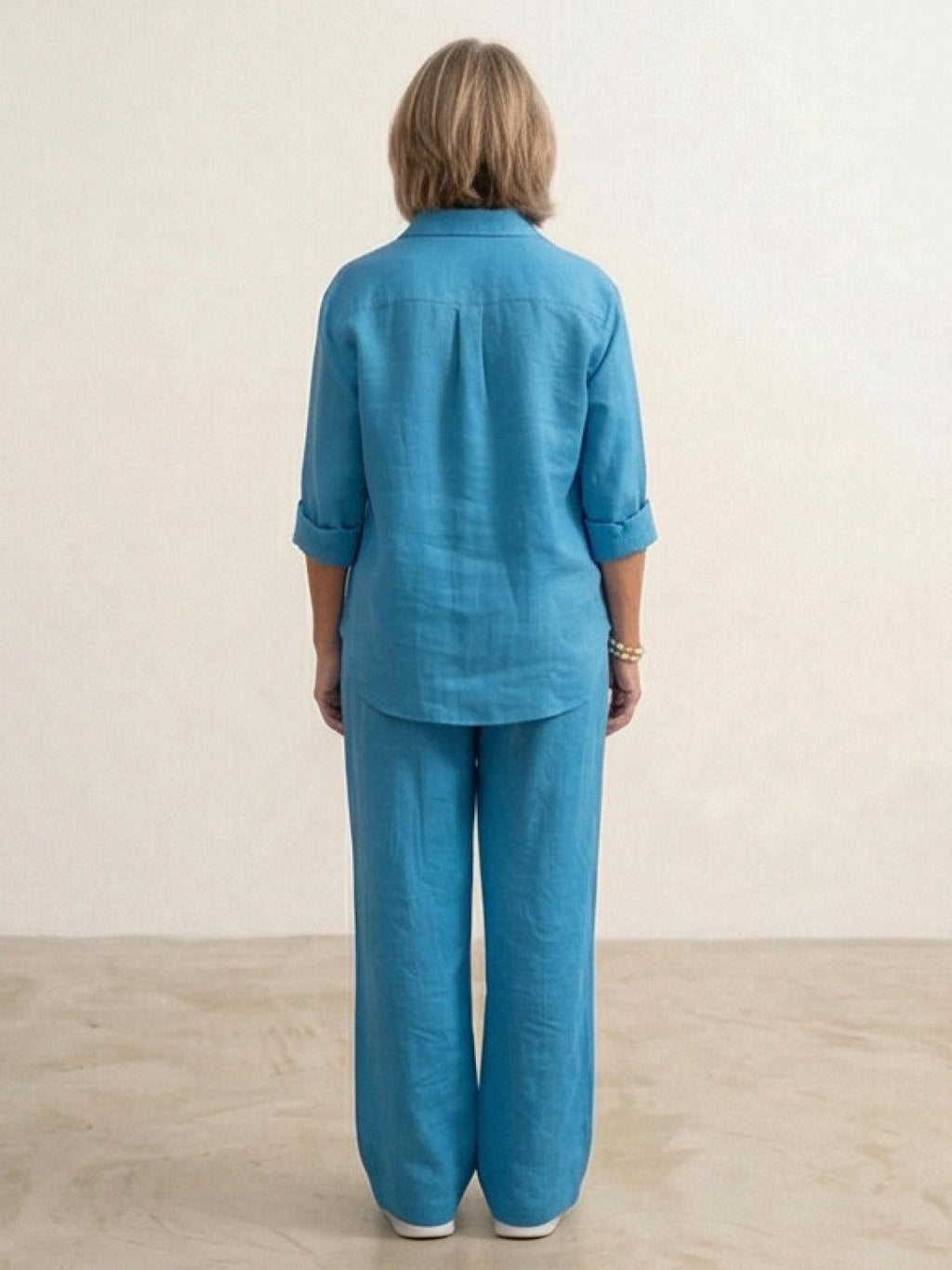Vivian™ | Women's Casual Button-Down Shirt and Wide-Leg Pants Set