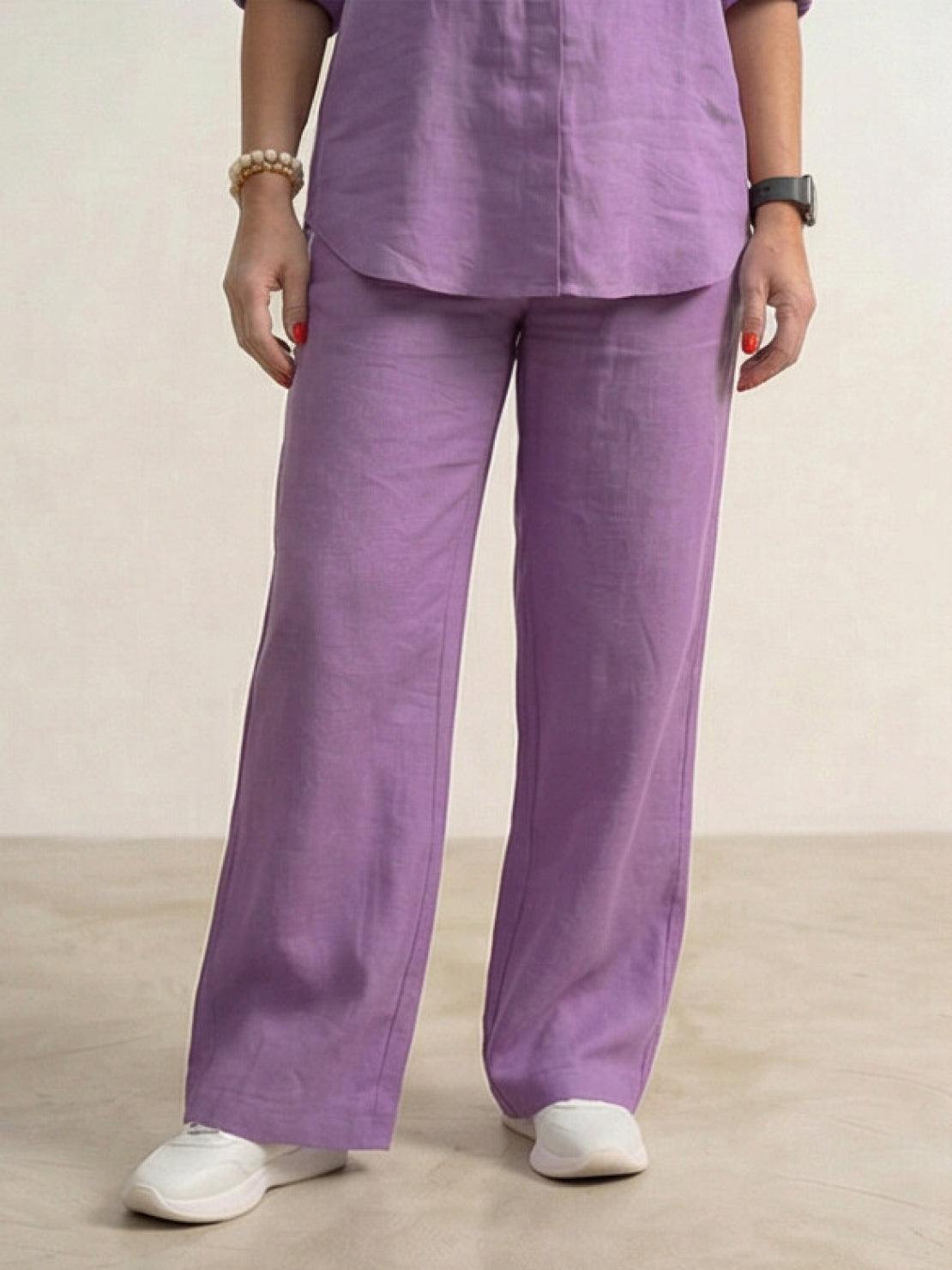Vivian™ | Women's Casual Button-Down Shirt and Wide-Leg Pants Set
