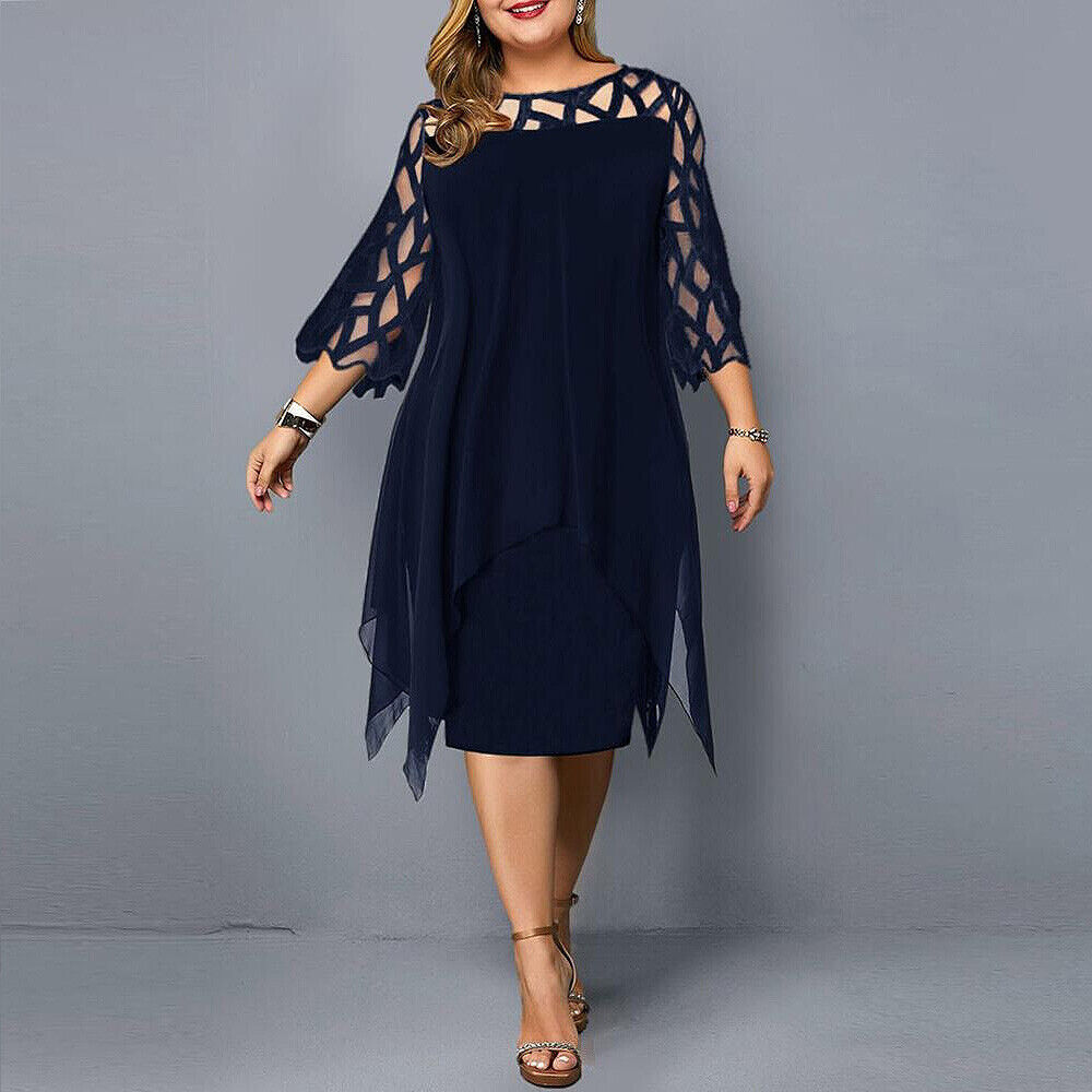 Florentine™ | Mia – Elegant Midi Dress in Plus Size
